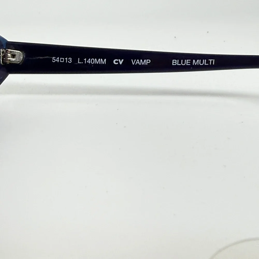 BCBGMAXAZRIA Women Cat Eye Sunglasses Blue Multi Vamp 54‎ 13 140 21263